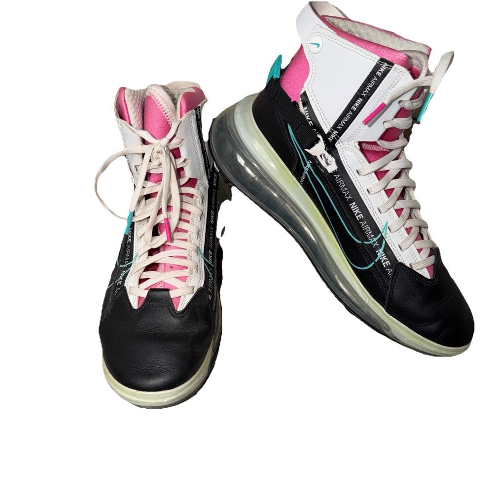 Nike Air Max 720 High Top Leather Athle Sneakers White Black Blue Pink VO2 Mens